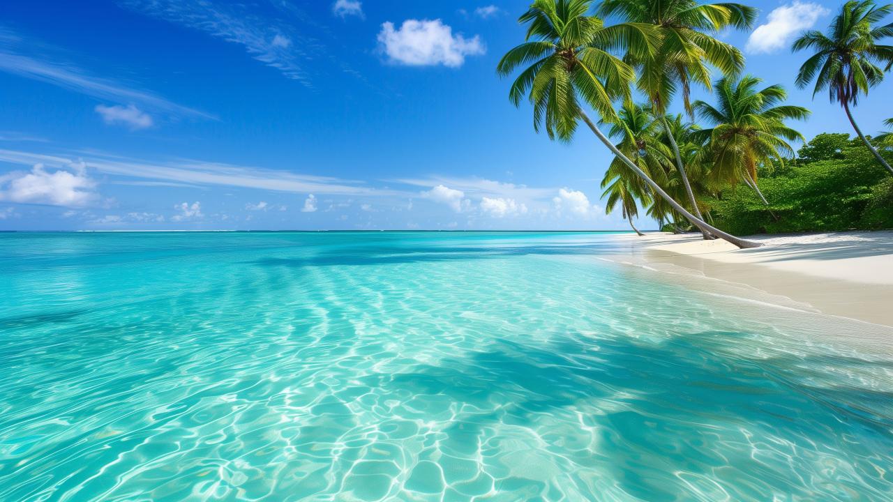 Tropical beach house with palm trees and crystal clear water background ... Best Online Courses For Career Advancement 2023